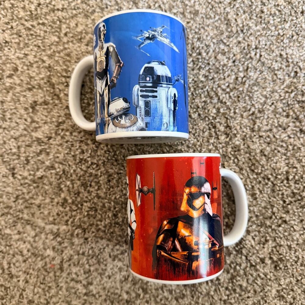 2 Star Wars Ceramic Coffee Mugs By Galerie r2-d2 c3po